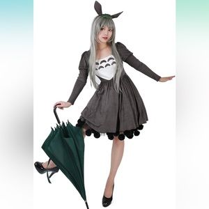 Totoro Costume Dress with Lily Pad Hat